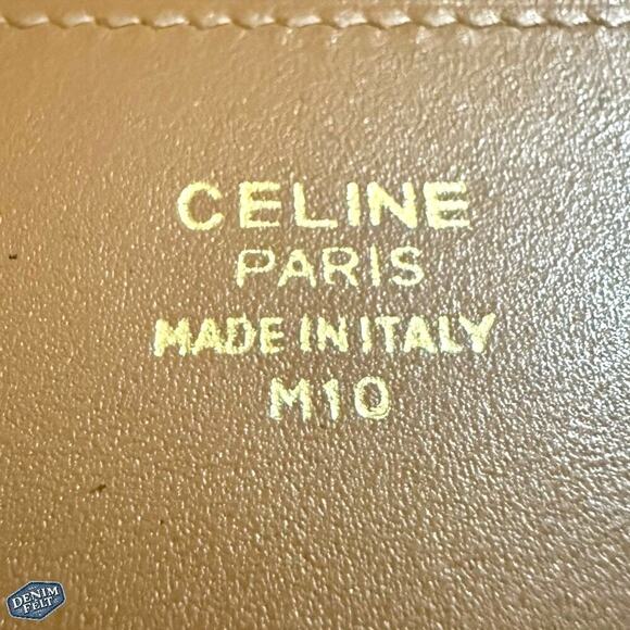 Celine Beige/Tan Macadam Triomphe Canvas/Leather Bifold Long Wallet Vintage - Picture 6 of 13